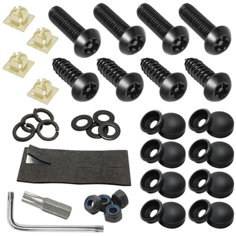 Kit de tornillos antirrobo para matrícula, herrajes de montaje de acero inoxidable para el marco de la matrícula, tornillos autorroscantes compatibles con parachoques delanteros.