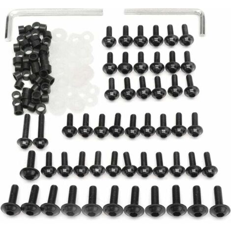 Kit de tornillos y clips para carenado de motocicleta Yamaha YZF R6 (1999, 2000, 2001 y 2002), color negro