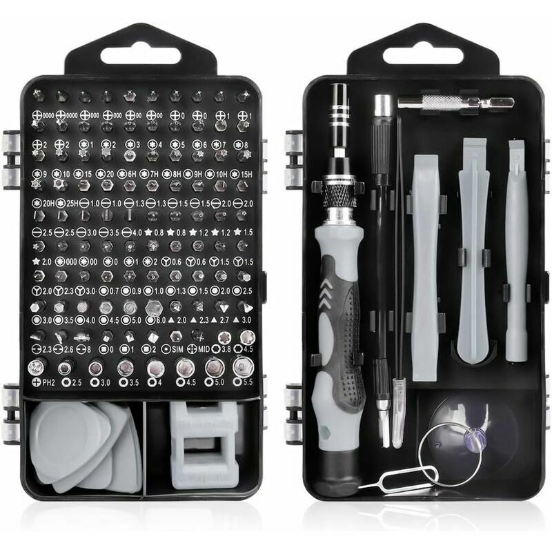 Kit de tournevis de précision 115 en 1 – Outils de réparation de tournevis magnétiques portables pour ordinateur, ordinateur portable, iPhone,