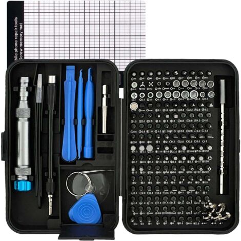 Kit de tournevis de précision 170 en 1 avec 154 embouts, outil de réparation magnétique, micro-boîte intégrée pour appareils électroniques (PC, téléphone, ordinateur portable, drones, montres).