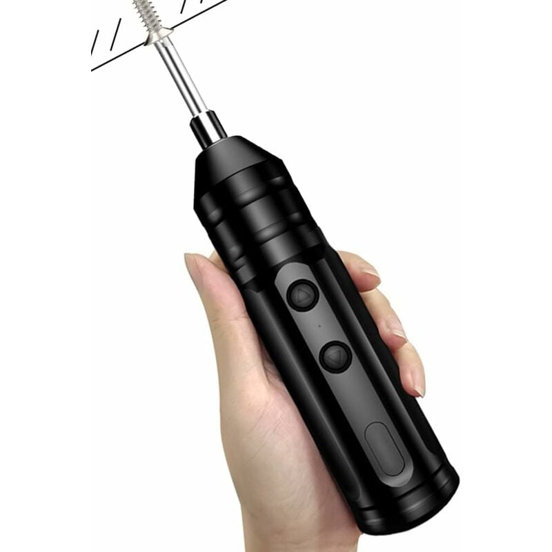 Kit de tournevis électrique sans fil - Mini perceuse 250 tr/min - Rechargeable par usb - Kit d'outils de réparation automatique portable avec câble