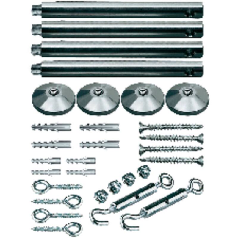 Kit de serrage avec 4 déviateurs, chrome