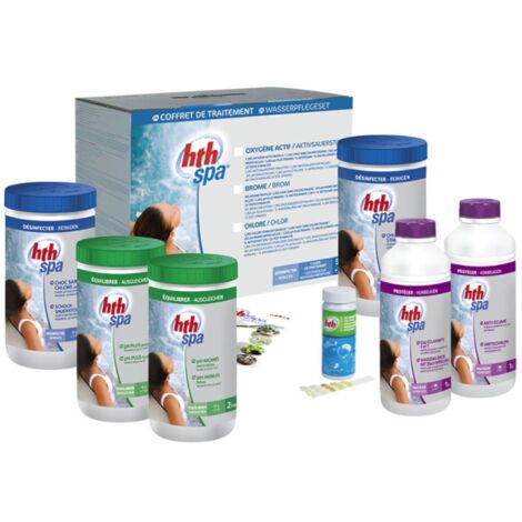 Kit de traitement au chlore HTH pour spa gonflable - Blanc