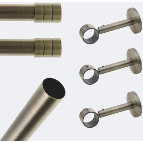 Tringle à rideaux extensible avec embout rond, 121-213 cm, tringle