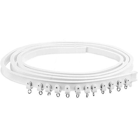 Kit de tringle à rideaux flexible de 3,5 m pour plafond, avec barre de fenêtre droite et courbée, pour la décoration de la chambre, du bureau et des rideaux de douche.