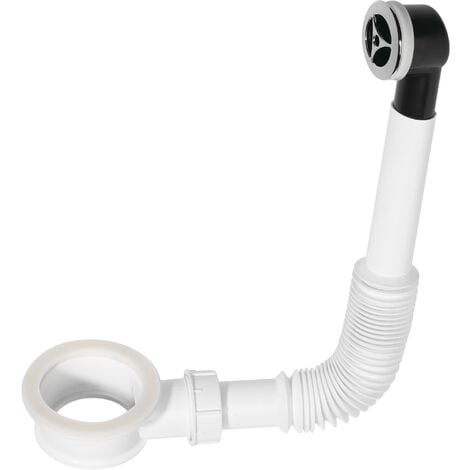 Kit de trop-plein flexible en plastique pour lavabos Wirquin 30718718, blanc