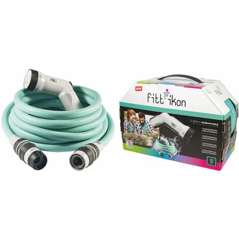 Kit de tube d'irrigation avec pistolet multi-pistolet et kit ikon fitt raccords 10 mt. Aquamarine