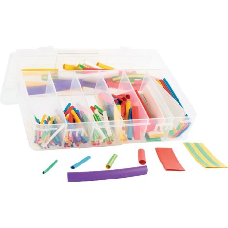 Kit de tubes thermorétractables H-2(Z) Taux de rétrécissement 2:1, 127 pièces, coloré