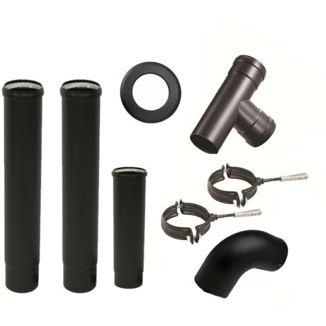 Kit de tubos para estufas de pellets de 80 mm de diámetro