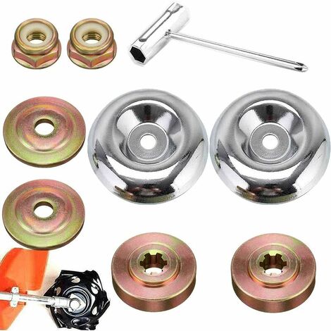 Kit de tuercas de cabezal de desbrozadora de 9 piezas, recortadora de cuchilla de metal de engranaje universal, accesorios de desbrozadora de metal, para desbrozadora forestal, cortadora de césped de