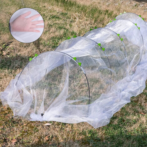 Kit de Tunnel de Culture Serre avec Arceaux Fibre de Verre Polyéthylène [Serre DIY, Protection Jardin] pour Potager surélevé et Bâche Climatique 2.5x10m - 30x Arceaux + 20x Connecteurs + 20x Piquets +