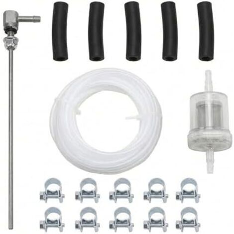 Kit de Tuyau Chauffage Carburant 18 Pièces, kit complet chauffage diesel avec tuyau retour gasoil, filtre, accessoires voiture pour véhicules, camping car et bateaux -