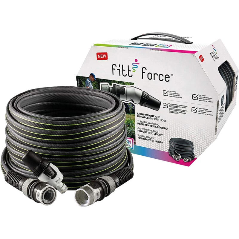 Kit de tuyau d'arrosage 'Force' 25 Mt. - Gris