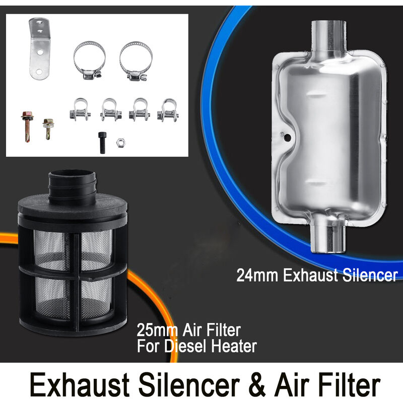 Image of Kit tubo staffa silenziatore silenziatore scarico filtro aria per riscaldatore diesel Ebespacher
