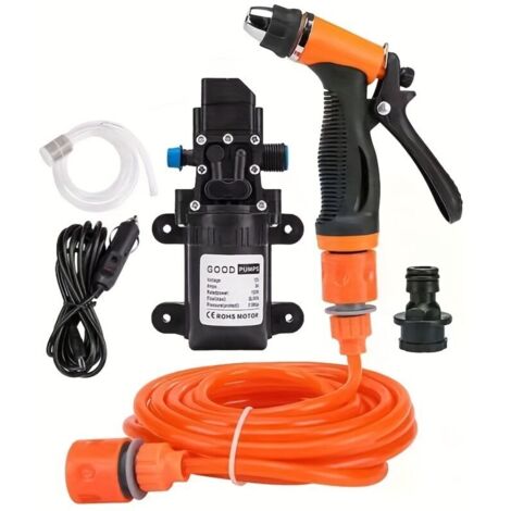 Kit de Tuyau d’Eau Portable 12V pour Camping-Car et Voiture – Nettoyeur Haute Pression avec Pistolet, Tuyau Extensible pour Camping, Jardin et Lavage de Véhicules