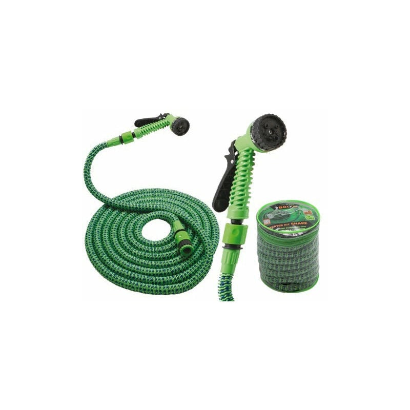 Brixo - Kit de tuyau d'irrigation antérieure extensible avec 7 fonctions et raccords Iris Snake Da 10 a 30 metri