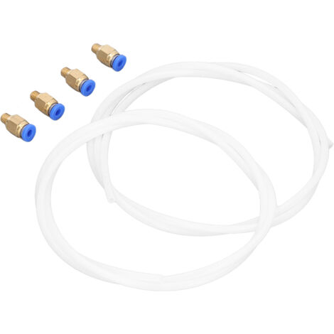 Kit de Tuyaux Pneumatiques en PTFE avec Raccord Droit Laiton PC4-M6 pour Imprimante 3D