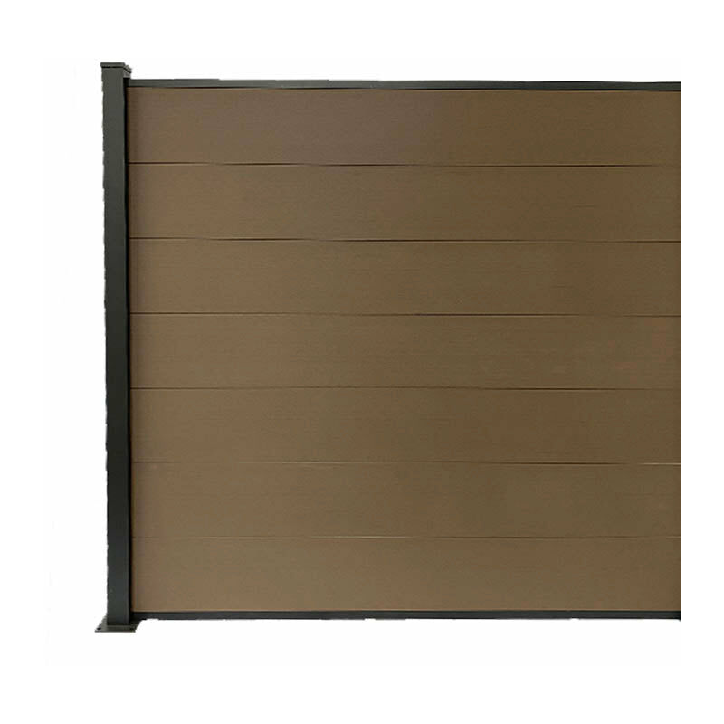 

Kit de valla de jardín con paneles oscuros en compuesto de madera marrón y aluminio - extensión 1,85 x 1,87 m