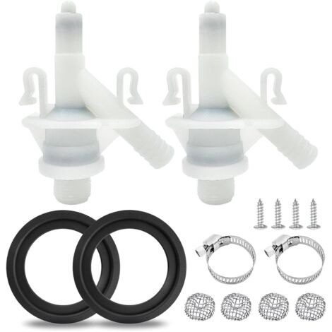 Kit de valve d'eau pour toilettes Dometic (Modèle 385311641) — Ensemble de 2 pièces (Compatible avec les séries 300, 301, 310, 311, 320, 321) — Conception anti-fuite