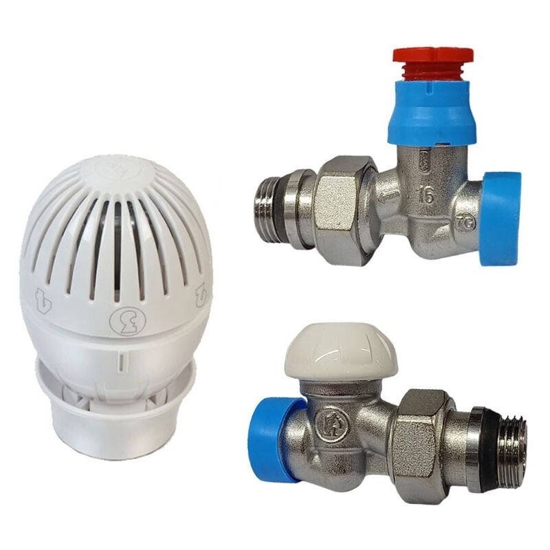 Kit vanne et coude de réglage Giacomini pour radiateur 1/2 x 16 droit R470AX013