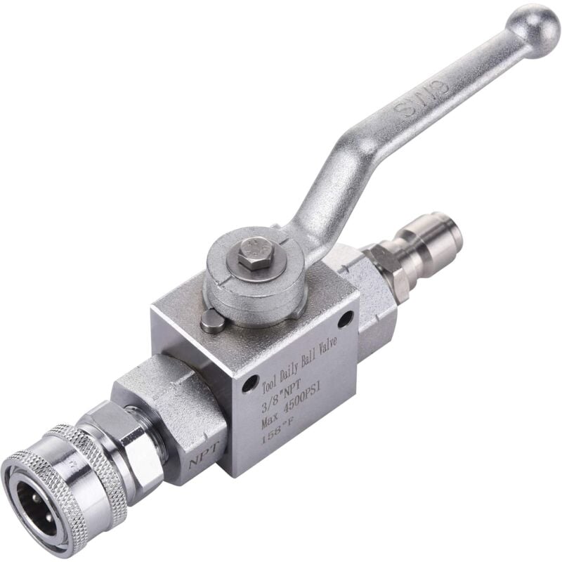Kit de vanne à bille pour nettoyeur haute pression, raccord rapide 3/8 pouces pour tuyau de nettoyeur haute pression, 4500 PSI