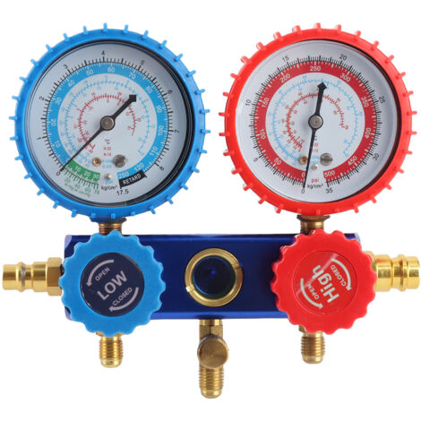 Kit de vannes pour manomètres à double raccord, outil de diagnostic pour la climatisation et la réfrigération, compatible R22 et R134a