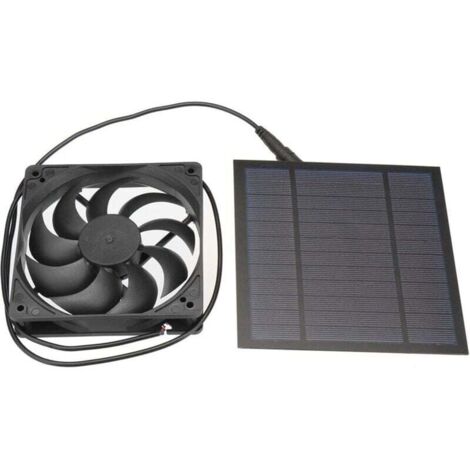 Kit de ventilador con intercambiador de calor de panel solar portátil de 10 W y 12 V, ideal para gallineros, invernaderos, cobertizos, casas para mascotas y extractores de ventanas.