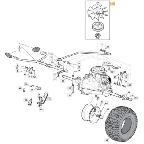 Kit de ventilador de polea para tractor cortacésped STIGA 1530H ORIGINAL 1139-2201-01