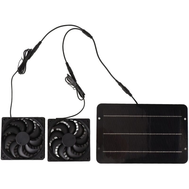 Rosvola - Jeffergarden Kit de ventilateur à énergie solaire, Portable et étanche, 10W, 12V, pour poulailler, serre, maison pour chien, hangar,