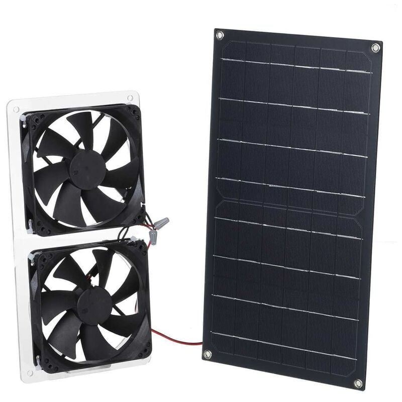 SNQ - Kit de ventilateur à panneau solaire, 100 w, résistant aux intempéries, avec ventilateur cc pour petits poulaillers, serres, abris de jardin,
