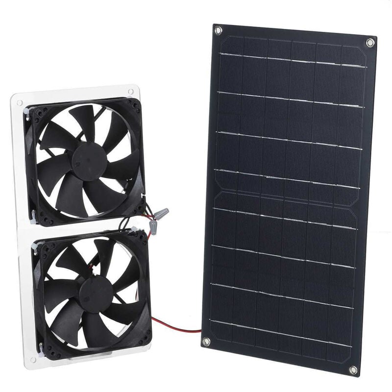 Kit de ventilateur à panneau solaire, 100 w, résistant aux intempéries, avec ventilateur cc pour petits poulaillers, serres, abris de jardin, maisons