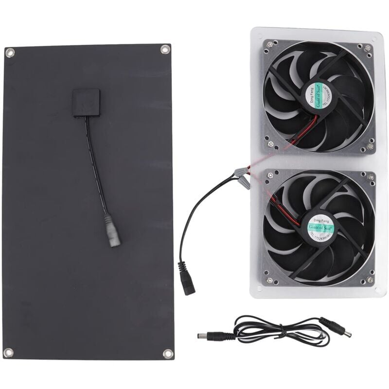 Kit de Ventilateur à Panneau Solaire 100W, Double Ventilateur, étanche IP67, Faible Bruit, Large Application, Ventilateur à énergie Solaire pour