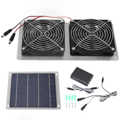 Kit de ventilateur à panneau solaire 100W, Ventilation extérieure alimentée par échappement, refroidissement pour maison d'animaux, grenier
