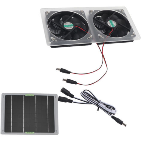 Kit de ventilateur de panneau solaire 100W 12V étanche Portable double ventilateur d'échappement ensemble de panneaux solaires pour serre domestique