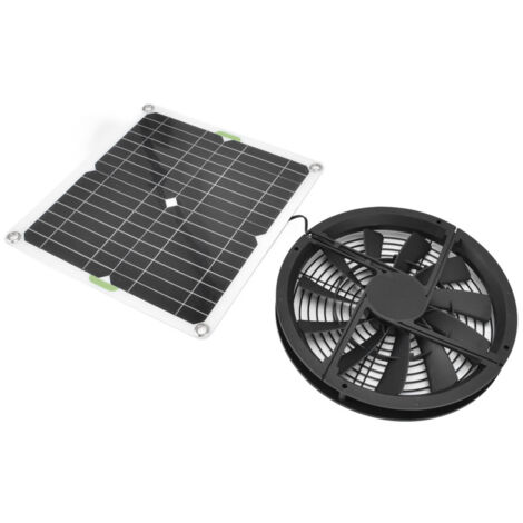 Kit de ventilateur solaire 10 pouces 100 W étanche, boîtier de ventilation rond pour poulailler, serre ou abri de jardin.