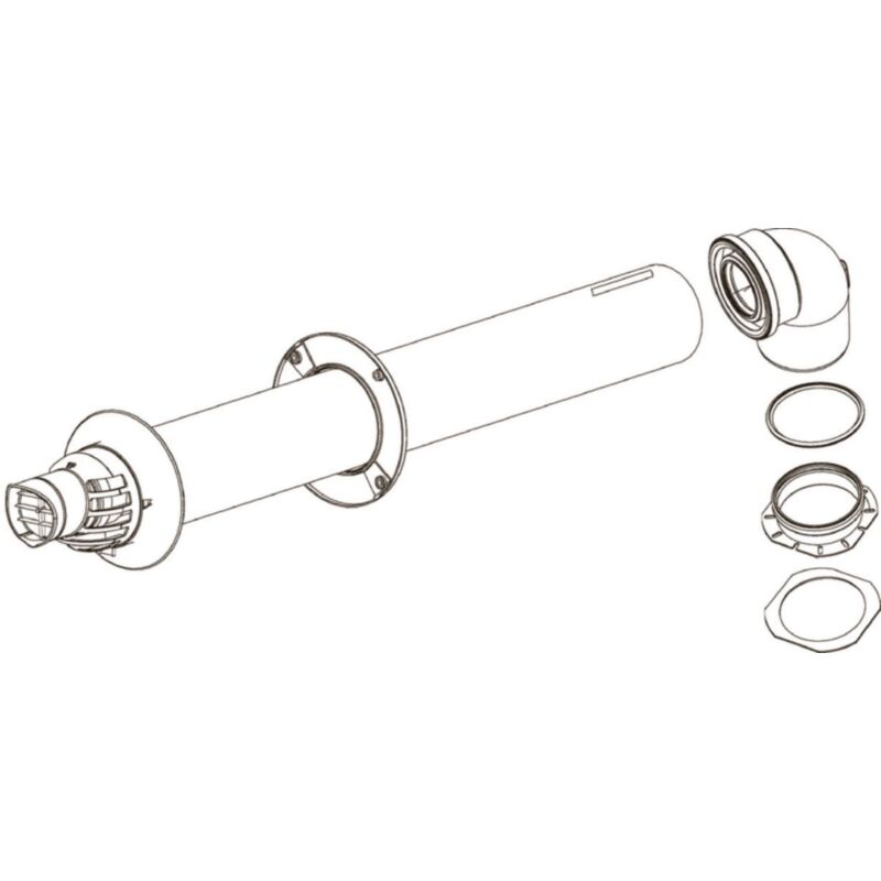 

Kit de ventosas horizontales diámetro 60 / 100 polipropileno PVC blanco 0,83 m