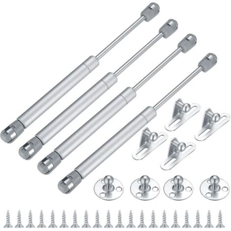 Kit de vérin à gaz 4 pièces, support de vérin à ressort à gaz, 100N/10KG, armoire de cuisine, armoire, porte d'armoire, fermeture douce, ressort à gaz, amortisseur, charnière, rabat, raccords de porte