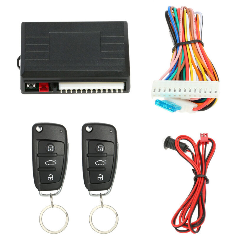 Lifcausal - Kit de verrouillage centralisé universel pour porte de voiture, déverrouillage du coffre, système d'entrée sans clé avec télécommande