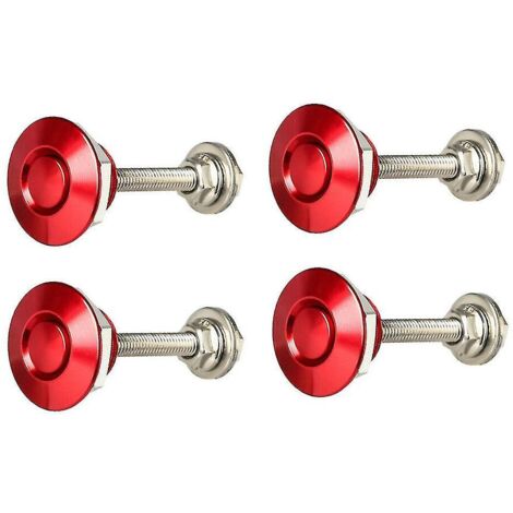 Kit de verrouillage de capot à dégagement rapide (2 paires) avec clips de verrouillage et bouton-poussoir rouge