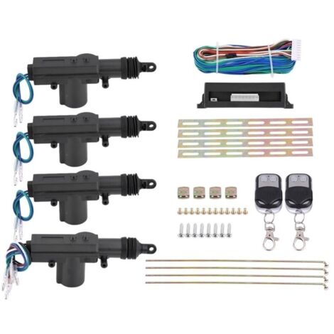 Kit de verrouillage/déverrouillage de porte électrique de voiture, 12V, 4 portes, télécommande, 2 entrées sans clé, système de verrouillage Central automatique