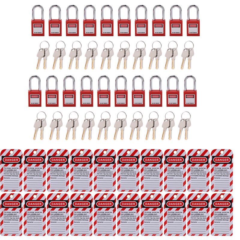Eosnow - Kit de verrouillage électrique avec cadenas de sécurité, clés, étiquettes Loto pour énergie électrique chimique industrielle