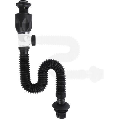 Kit de vidage d'évier, bonde de lavabo à clic standard avec raccord de 1,1/4" et tuyau d'évacuation, égouttoir universel anti-odeurs pour évier