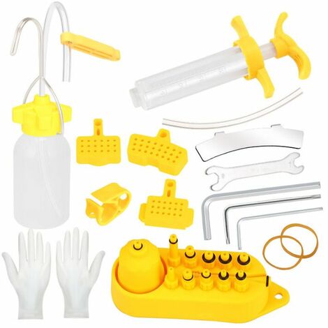 Kit de vidange d'huile minérale de frein à disque hydraulique de VTT, outil de réparation de frein de vélo, connecteurs en plastique Fdtp4xIJX9V