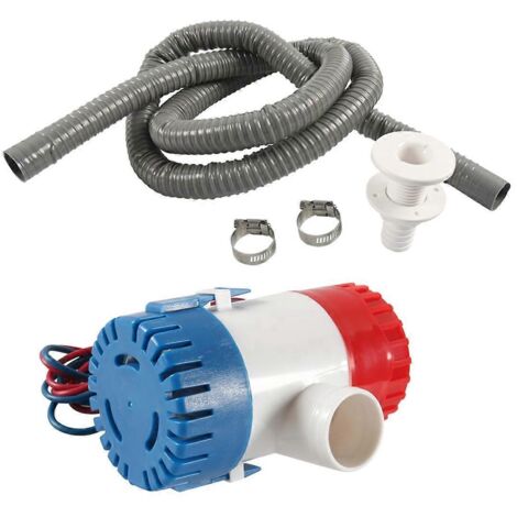 Kit de vidange pour pompe de cale marine 12 V 1100 GPH pour bateau (voir illustration)