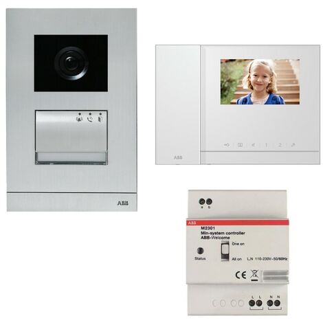 Kit de videointercomunicación a color Abb con monitor y auricular y memoria de imagen de 2 hilos
