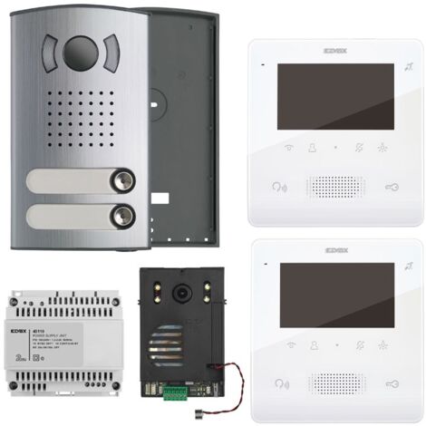 Kit de videoportero Elvox de 2 hilos con pestaña manos libres 4.3 7558/E2