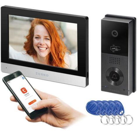 Kit de videoportero XIRAN, Wi-Fi Tuya Smart, Full HD 8", negro