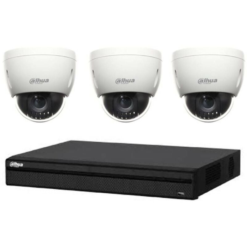 Dahua - Kit de Vidéosurveillance dvr HCVR8208AS3 et 3 Mini Caméras Dôme hdcvi PTZDHSD42212IHC