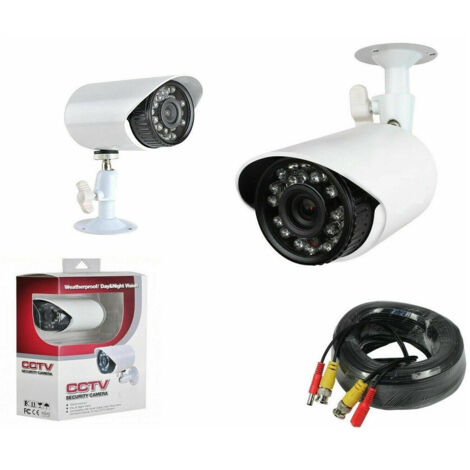 Kit De Vidéosurveillance étanche Caméra 24 Led Infrarouges 3,6 Mm Câble 18 M