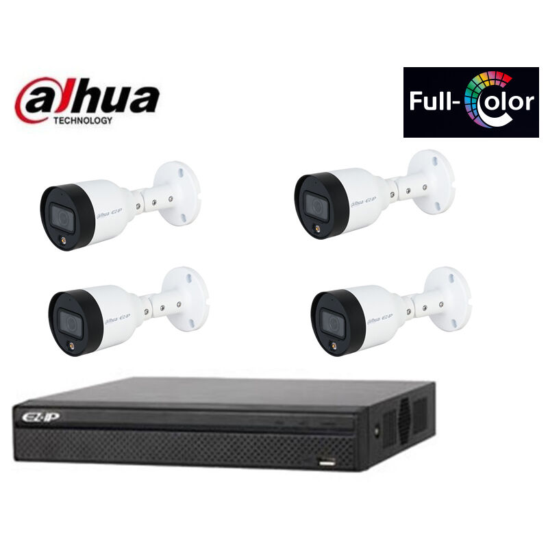 Dahua - kit de vidéosurveillance ip 4 caméras 2 mpx full colour